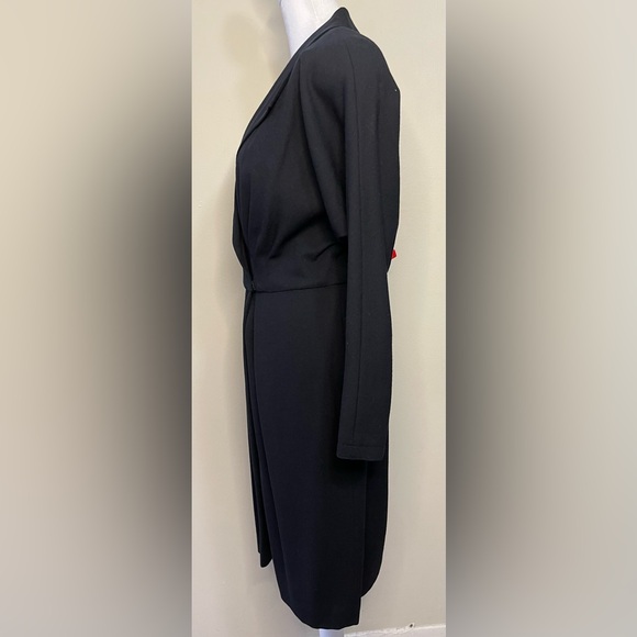 Pia Rucci Women’s Black Vintage Dress 100 % Wool Wrap Long Sleeves Size 10. NWT - Picture 9 of 17